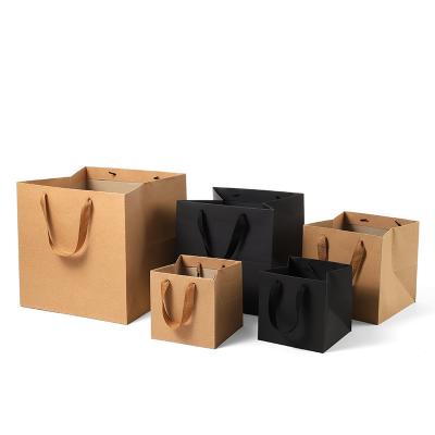 China Recycled Materials kraft square bottom paper gift bags with handles custom flower bouquet packaging gift kraft paper bag reusable shopping bag for sale