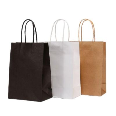 China Recycled Materials wholesale custom logo packaging bags eco friendly take away paper bag kraft shopping bags with customized color for sale