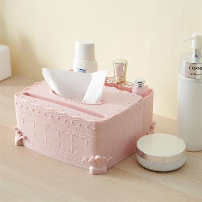 China 2021 Traditional European Tissue Box Creative Home Office Plastic Living Room Paper Box Mobile Phone Remote Control Storage Box for sale