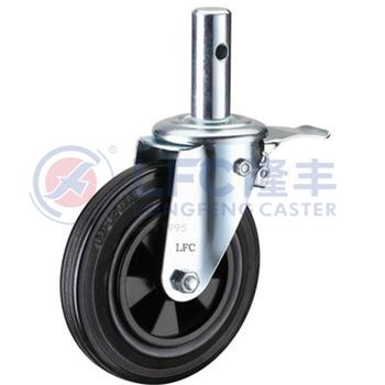 China Building Material Shops Black Rubber Caster-Plastic Core Type Scaffolding Caster Longfeng Wheels For Industrial Mobile Scaffolding Tower for sale