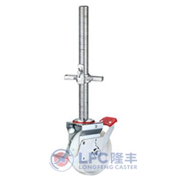 China swivel & 200 Mm Removeable PA Rigid Heavy Duty Scaffolding Floor Jack Caster Wheel With Brake for sale