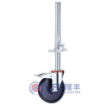 China swivel & Hot Sale Heavy Duty 125mm Stem PA Scaffolding Caster Hollow Wheel Rigid With Double Brake for sale