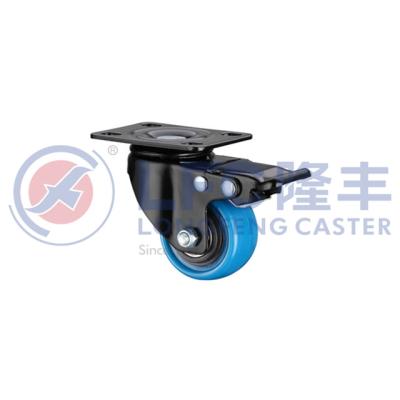 China Building Material Shops Hot Sales PU Material Top Plate Swivel Caster Wheels With Brakes Industrial Wheels for sale