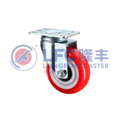 China Building Material Shops Hot Sales PU Material Top Plate Swivel Caster Wheels for sale