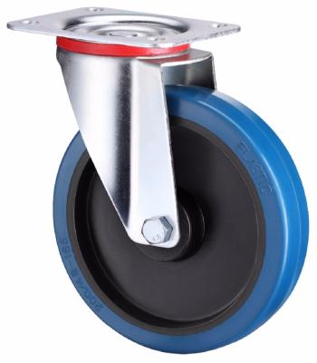 China Zhongshan Industrial Hardware 6 Inch Elastic Rubber Industrial Swivel Trolley Caster Wheels for sale