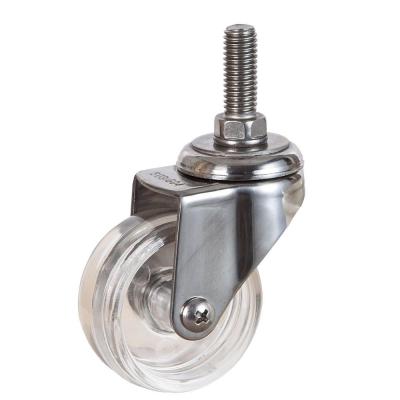 China 40mm Stem PC Stainless Steel 50mm Threaded Small Caster Wheels For Furniture M12*25mm for sale