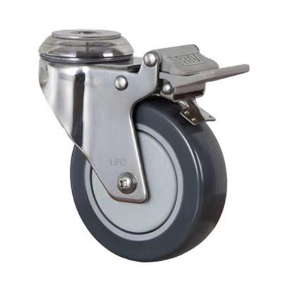 China Pneumatic High Quality PU+PP Fixed Stainless Steel Caster Wheel for sale