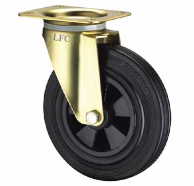 China SWIVEL Longfeng--Hot Sale Industrial Black Rubber Trolley Waste Bin Swivel Caster Wheel for sale