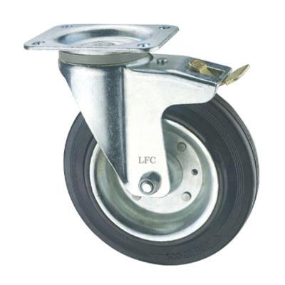 China PIVOT EN840 European Style Heavy Duty Industrial Swivel Caster With Rubber Castor Wheels for sale