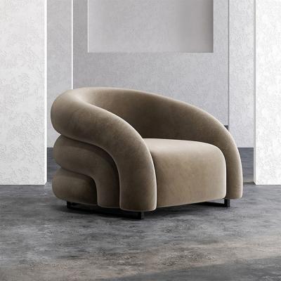 China Contempo Custom Casual Simple Design Relax Modern Floor Leisure Living Room Designer Loop Arm Sofa Accent Chair for sale