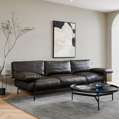 China Other News Living Room Sofa and Metal Frame Contempo Furniture Black Leather Sofa Set Modern Luxury Modern Sofa Sets for sale