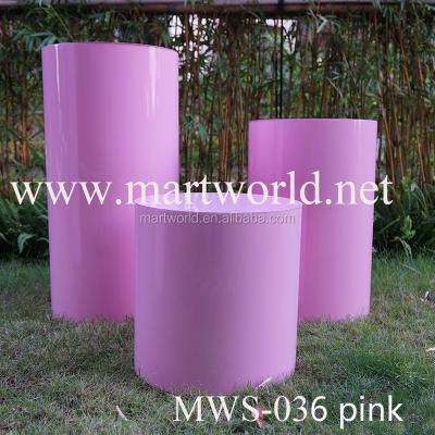 China Baby pink pedestals columns display stands cake table candy bar for bridal birthday party events christmas decorations(MWS-036) for sale