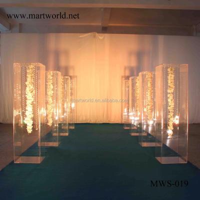 China Clear acrylic pillar display pedestals balloons flower stands wedding pedestal baby shower column Christmas decorations(MWS-019) for sale