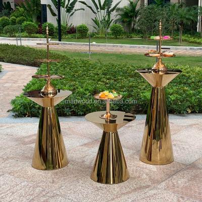 China Set of 3 Cake Sweet Conical Table Pedestal Wedding Backdrop Arch Decoration for Bride and Groom Birthday Party Baby Shower Event for sale