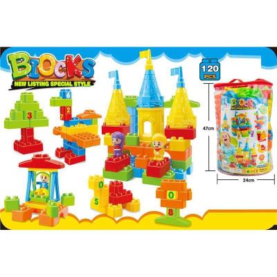 China Building Toy Bulk Puzzle Blocks Castle Dangle Plastic Building Rod Puzzle Slide Block Toy 120pcs for sale