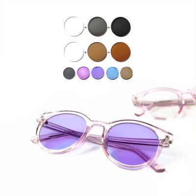 China CR39 Single Vision Glasses Single Vision Lenses Index 1.56 HMC Turn Eyeglass Pink Resin Brown Optical Glass for sale