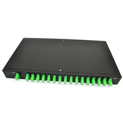 China Telecom Network 1X16 Rack Mount 19 Inch Fiber Optic PLC Splitter With SC/APC Adapter for sale