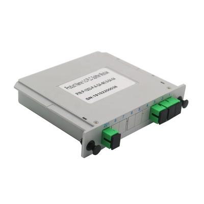 China Passive FTTH 1*3 Cassette Fiber Optic PLC Splitter 1X3 LGX Box Card Insert Type 13*10*2.5(cm) for sale