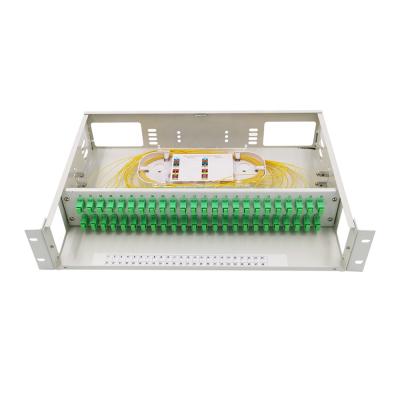 China 19 Inch 2U FDF Indoor Used Rack Mount 48 Cores Fiber Optic Distribution Frame Fiber Optic Patch Panel for sale