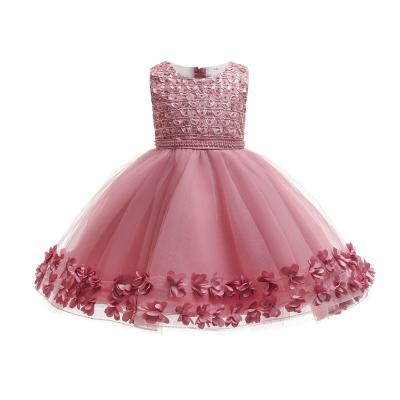 China Breathable Customizable Bow Knot Fancy Ruffled Princess Ball Sleeveless Dress Girls Dress Up for sale