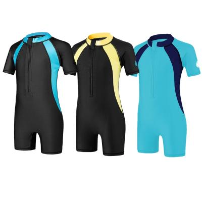 China QUICK DRY Swimwear Kids Swimwear Boys Short Sleeves Diving Suit Zipper Boys Kids Swimsuit for sale