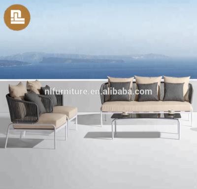 China Outdoor Garden Modern Style Rattan Garden Furniture Set Sofa Table Rattan Patio Sofa Set for sale