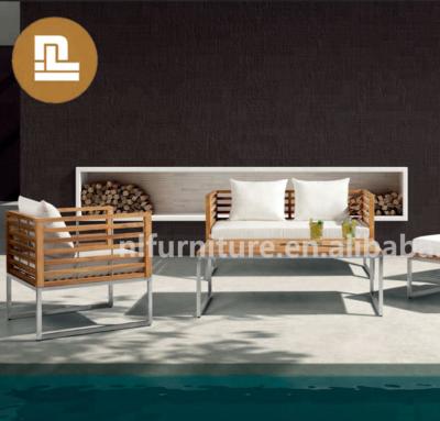 China Outdoor Garden Furniture Stainless Steel Teak Wood Outdoor Garden Furniture for sale