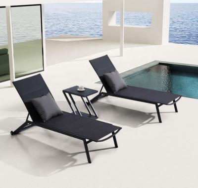 China Modern Outdoor Beach Garden Poolside Furniture Aluminum Sofa Chair Sun Lounge Bed for sale