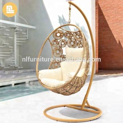 China Outdoor Round Wicker Chair Egg Chair Hanging Garden Rattan Swing for sale