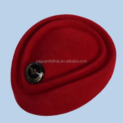 China breathable & Waterproof Uniform Stewardess Hats, Wool Felt Stewardess Hats, Air Host Hats. for sale