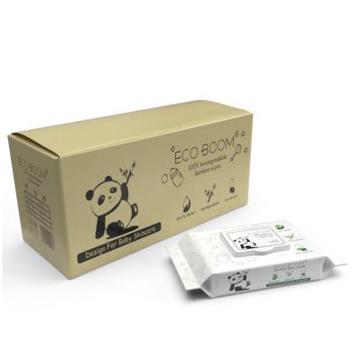 China Choice ECO BOOM First Parents Biodegradable Flushable 100% Eco Wet Cleaning Wipes for sale