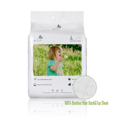 China Baby Printed Organic Biodegradable Disposable Bamboo Diapers In Balls OEM Diaper Available Size L-36Count for sale