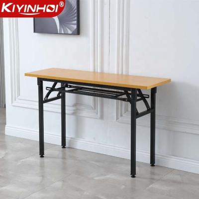 China Cheap Folding Height Study Laptop School Adjustable Foldable Desk And Chair Dining Console Metal Folding Wooden Writing Table for sale