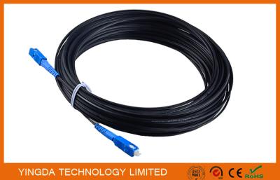 China Self Supporting FTTH Patch Cord SC - SC Fiber Drop Cable Black FRP LSZH 20M for sale