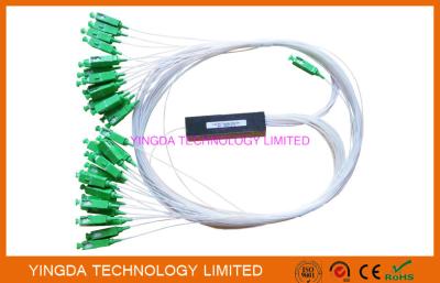 China FTTx Mini Fiber Optic PLC Splitter 1x32 SC/APC 1Mts Green SMF IEC ROHS Telcordia Standard for sale