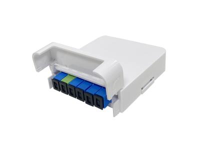 China Caja de terminación de fibra óptica ISO módulo de división caja de cinta 1 * 5 Mini caja de división PLC en venta