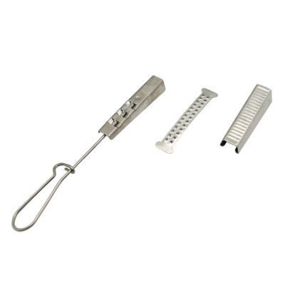 China 201 Stainless Steel Drop Wire Clamp Cable Installation Kits With Open Hook for sale