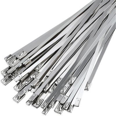 China Self Locking Stainless Steel Ball Tie Straps For Telecom / Traffic Lights / Monitor / Fiber Optic Cable for sale