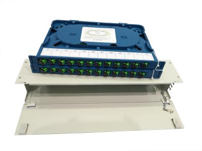 中国 AL Material Fiber Optic Patch Panel 12 Ports 24 ports Integrated Splice Tray SC/LC/FC/ST Connectors 販売のため