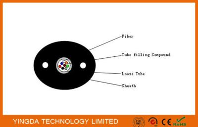 China Waterproof FTTH Fiber Optic Distribution Cable Loose Tube PE Sheath Steel Wire Cable for sale