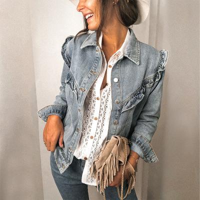 China 2021 Autumn Style Women's Wholesale Breathable Trim Design Denim Jacket for sale