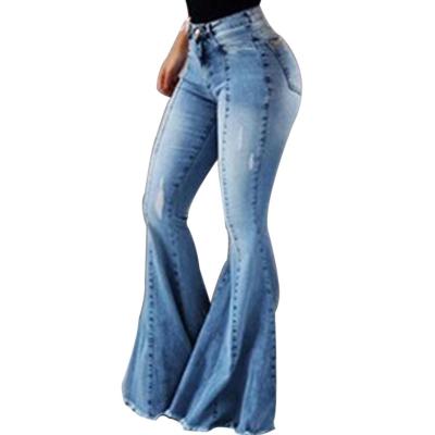 China New Arrival Streetwear Bell Bottoms Bell Bottoms Jeans Breathable Rocket Pants High Waist Jeans Women Stylish for sale