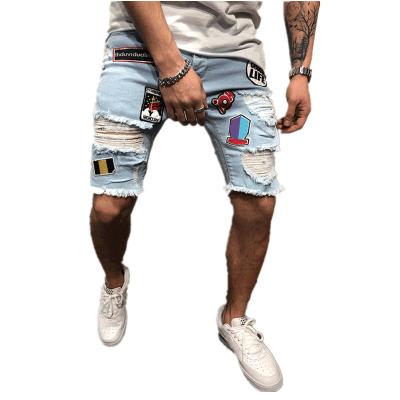 China 2021 New Breathable Wholesale Stylish Pencil Pants Shorts Ripped Jeans Distressed Bottom Pants Jeans for sale