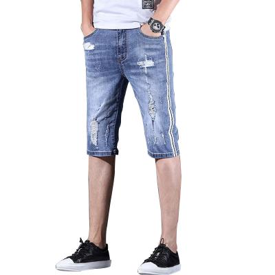 China Latest Viable Style Mens Ripped Denim Skinny Ripped Destroy Shorts Jeans Pants For Men for sale