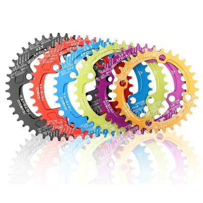 China BMX Oval 104BCD 32T/34T/36T/38T40T/42T Round Single Chain Ring Road Bike Chain Sprocket Chainring MTB Wide Narrow Bike Disc Bicycle for sale