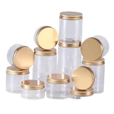 China Double Wall Clear Plastic Cosmetic Thick Cream Skin Care Container Plastic Food/Cosmetic Packaging PETG Jars With Lids for sale