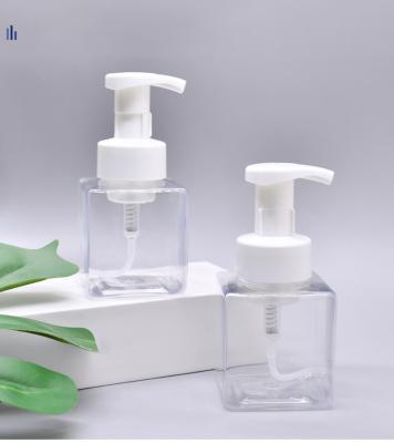 China Recyclable PET 300ml Detergent Square Empty Plastic Facial Foam Pump Bottle Customization for sale