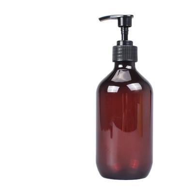 China 500ml Brown Recyclable High Quality Custom Empty Shampoo Shower Bottle Body Toiletries Packaging Plastic Bottle PET Bottle for sale