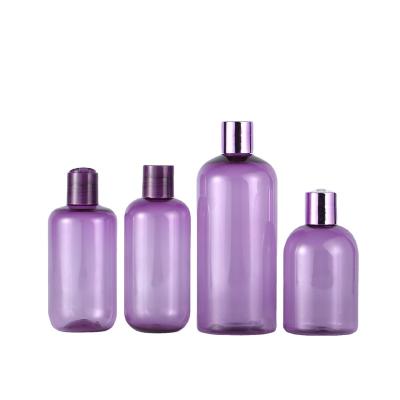 China Recyclable Custom Empty Packaging Body Toner Shampoo Lotion PET Eco-friendly Plastic Bottle With Screw Cover for sale