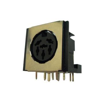 China PBT4815 6 Pin Pitch 5mm Din Jack Connectors With Shield PCB Type Electrical Socket for sale